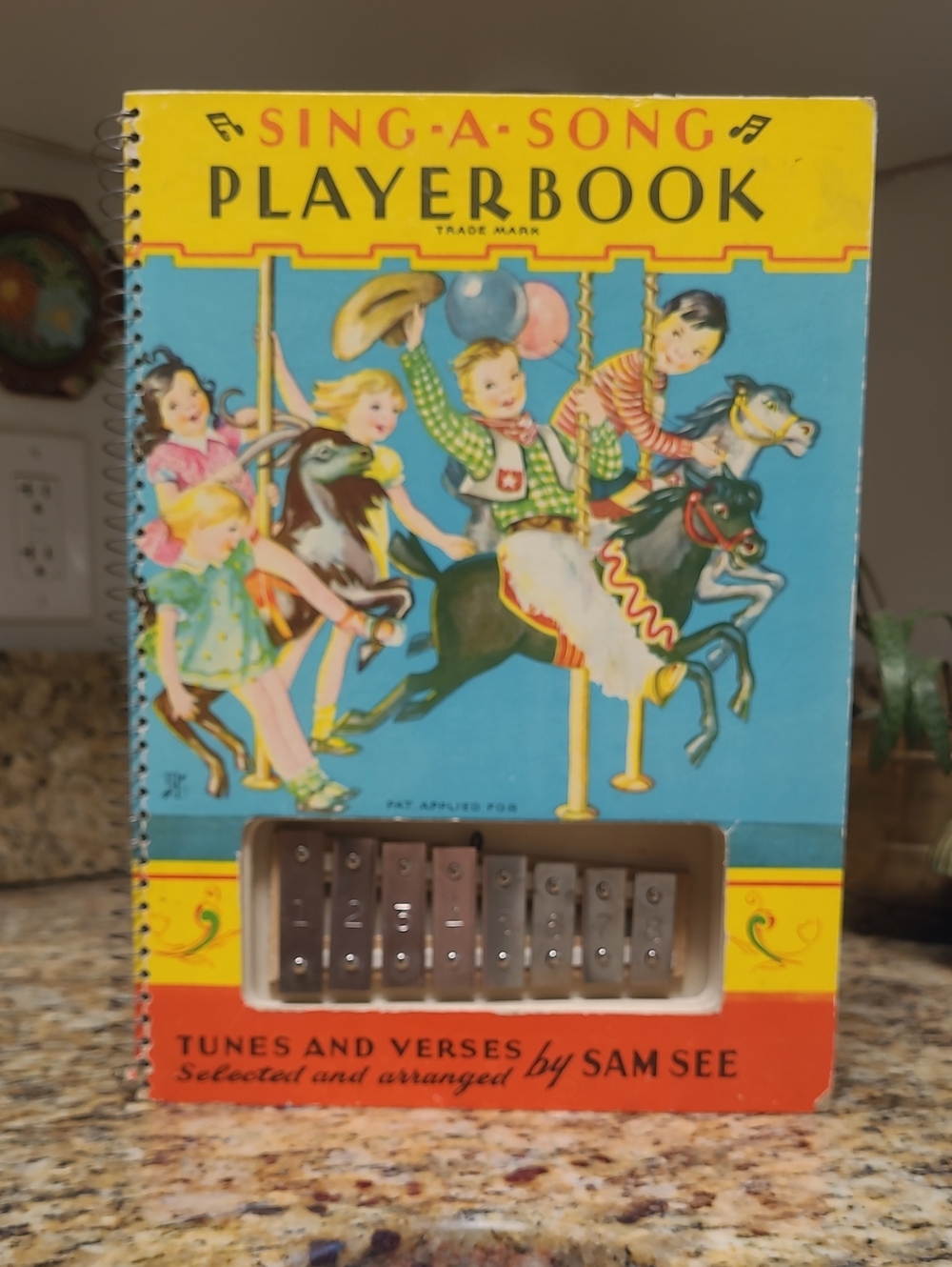 Antique 1938 Sing-A-Song Playerbook Kids With Xylophone